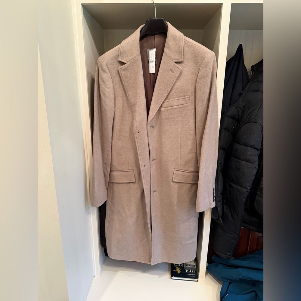 J. Crew Men’s Rivington Topcoat in Italian Wool/Cashmere Blend 40R Large